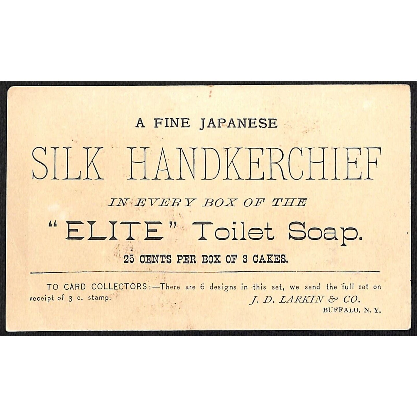 J.D. Larkin Boraxine Buffalo, NY Victorian Trade Card Girl Outdoors w/ Rabbits