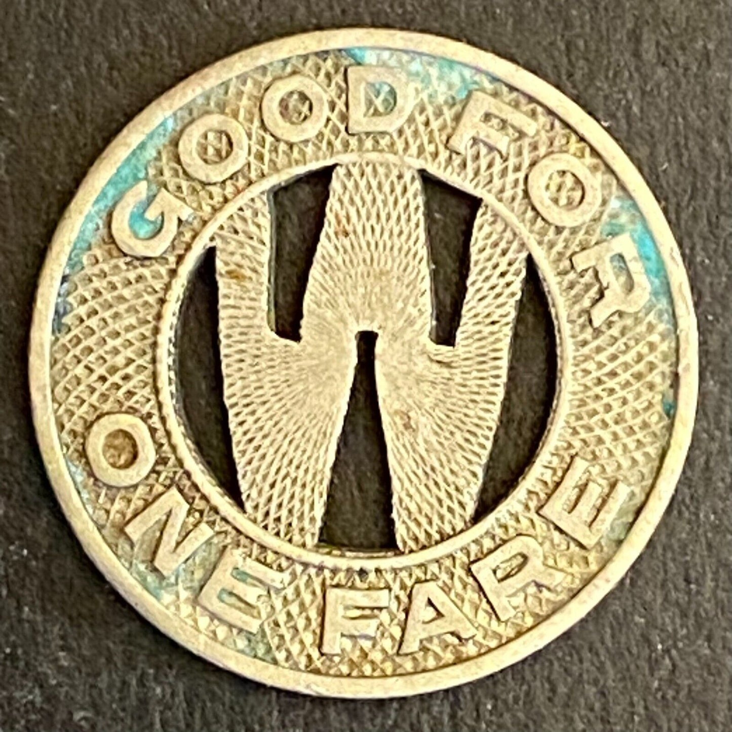 Wichita Transportation Corp. G/F One Fare Transit Token 16mm (#6)