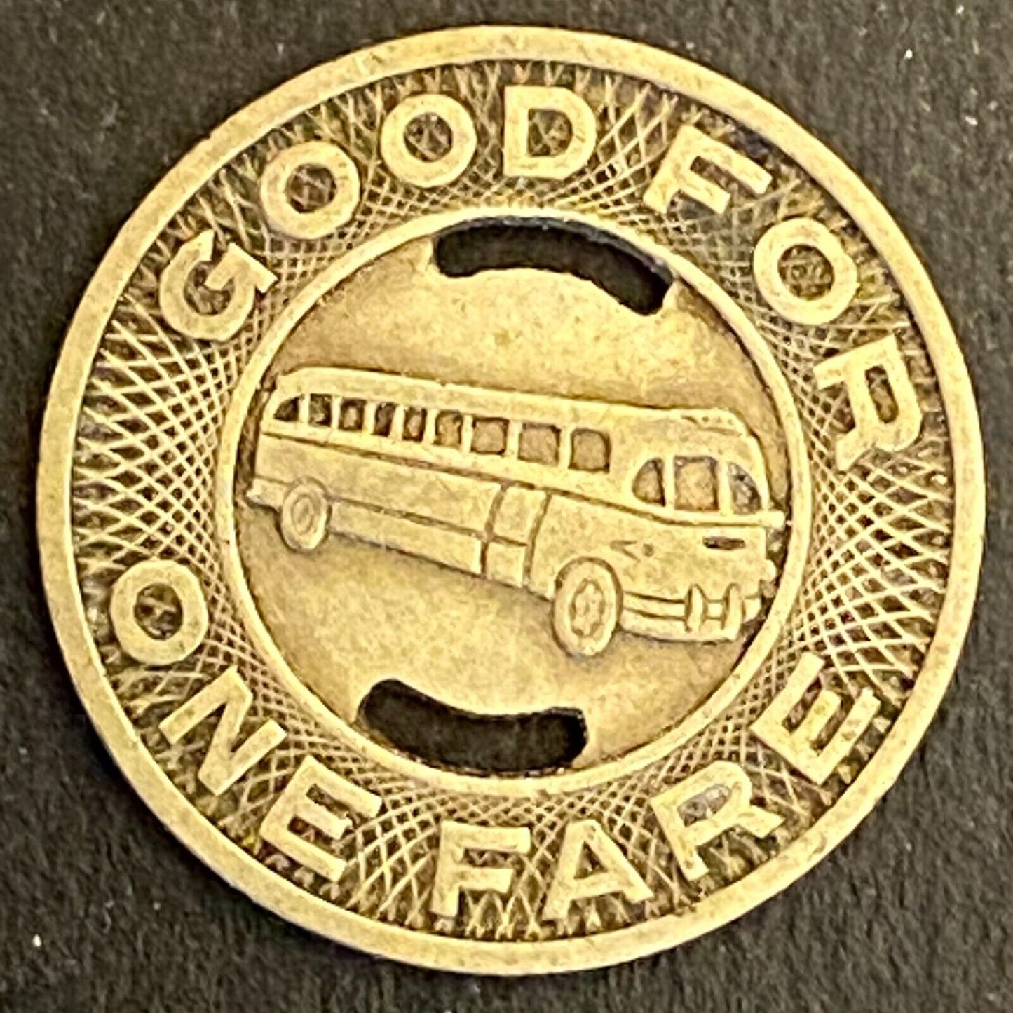 Goldsboro Transp. (NC) G/F One Fare Bus Transit Token c1955 16mm (#2) Scarce