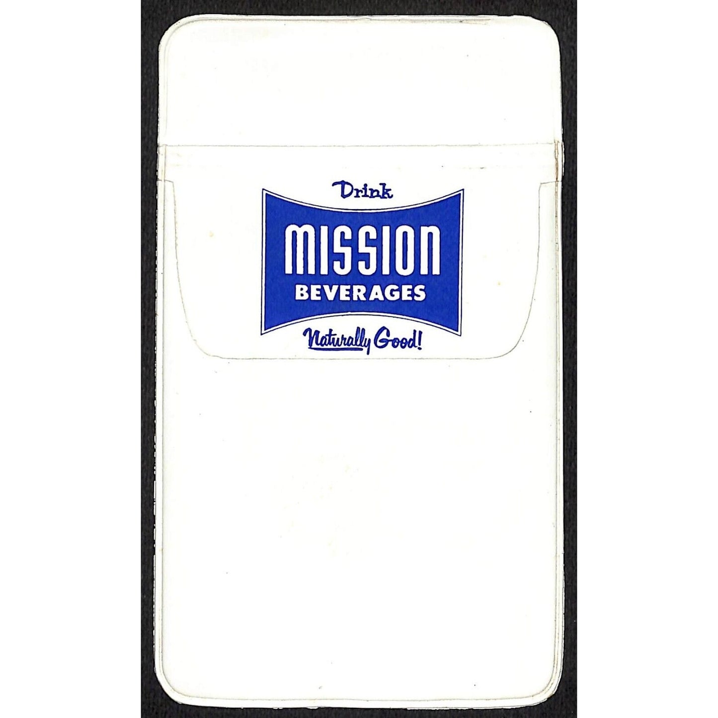Vintage Plastic Pocket Protector - Mission Beverages "Naturally Good!" VGC