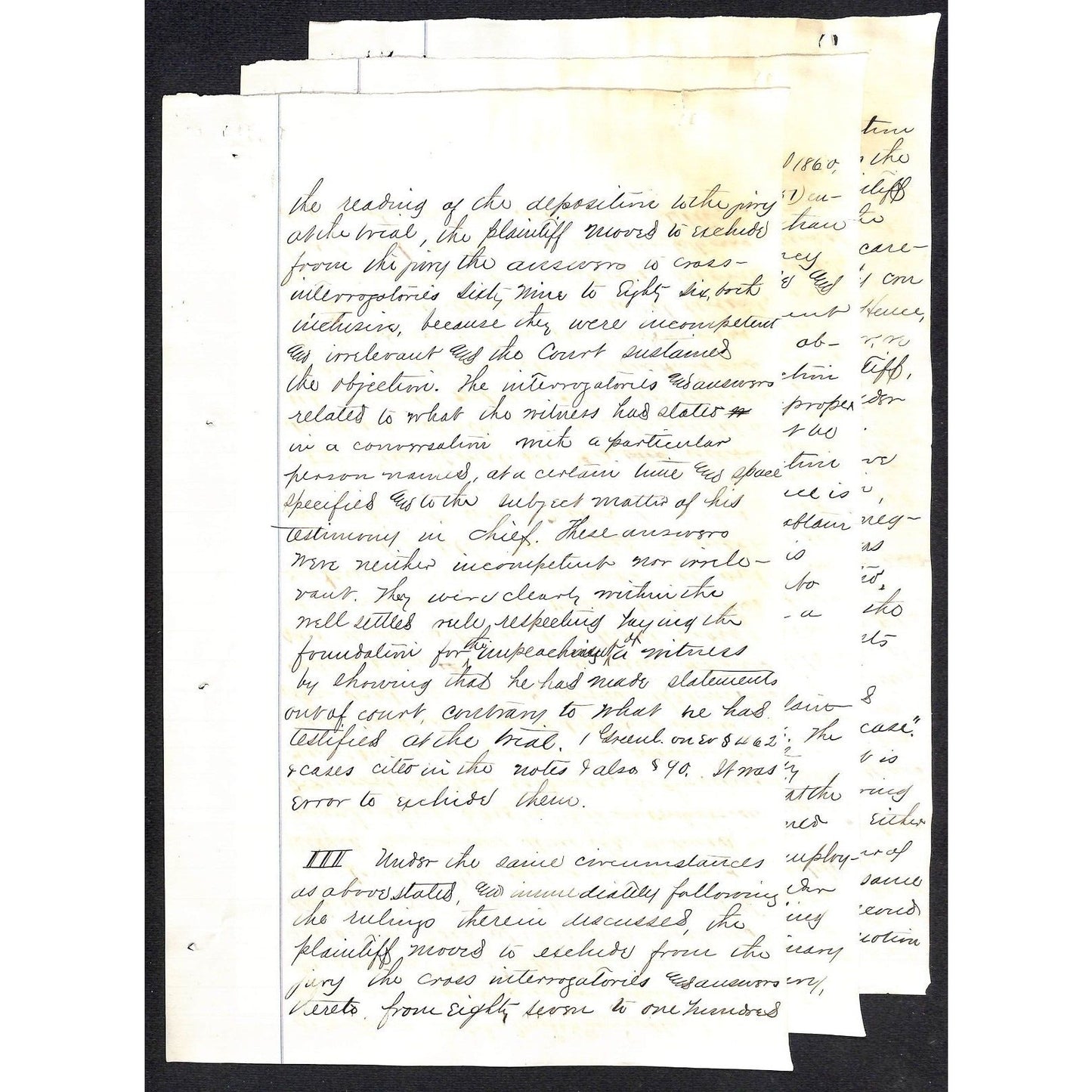 1874 4pp ALS Legal Document vs CRI&P RR Appeal of $7375 Judgement for Plaintiff