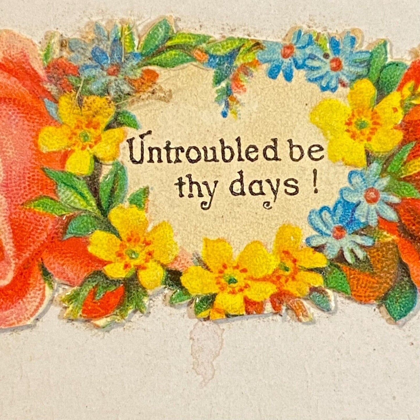 "Mandy Brant" Victorian Hidden Name Card "Untroubled Be Thy Days!" Floral