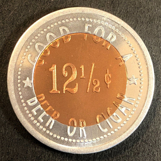 Jerry Adams Token Collector* Keller, TX Bimetallic 12 1/2¢ Trade Token VGC 30mm