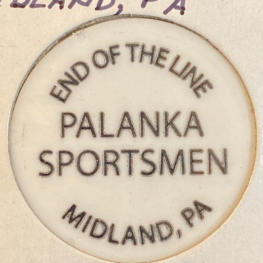 Midland, PA Palanka Sportsmen Club c1980's-90's Plastic Token G/F Whiskey