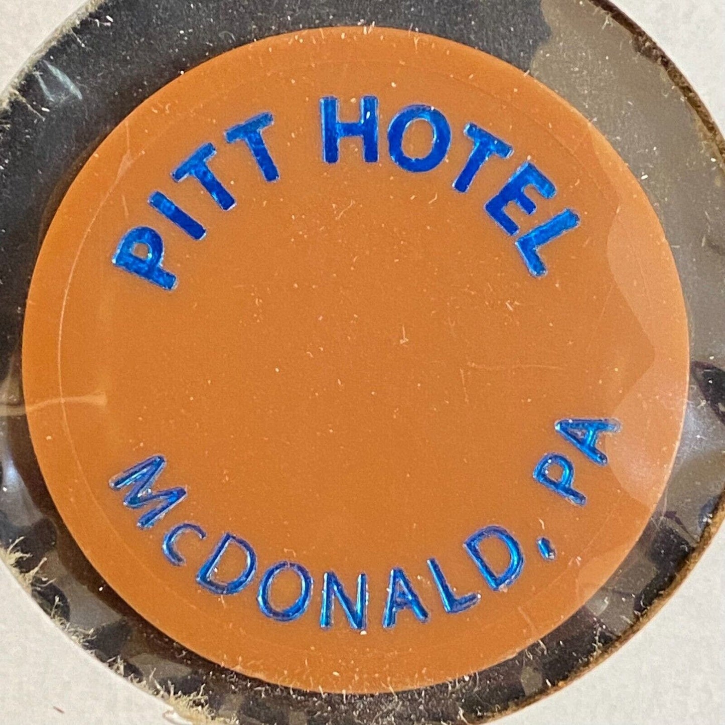 McDonald, PA Pitt Hotel c1980's-90's Plastic Token - G/F One Draft Beer
