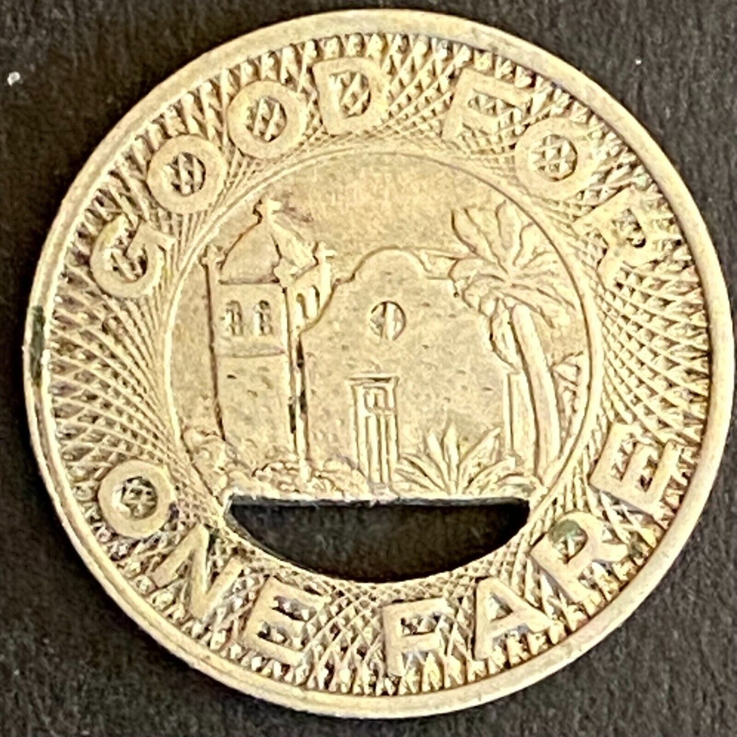 San Jose City Lines Good for One Fare Transit Token c1947 16mm