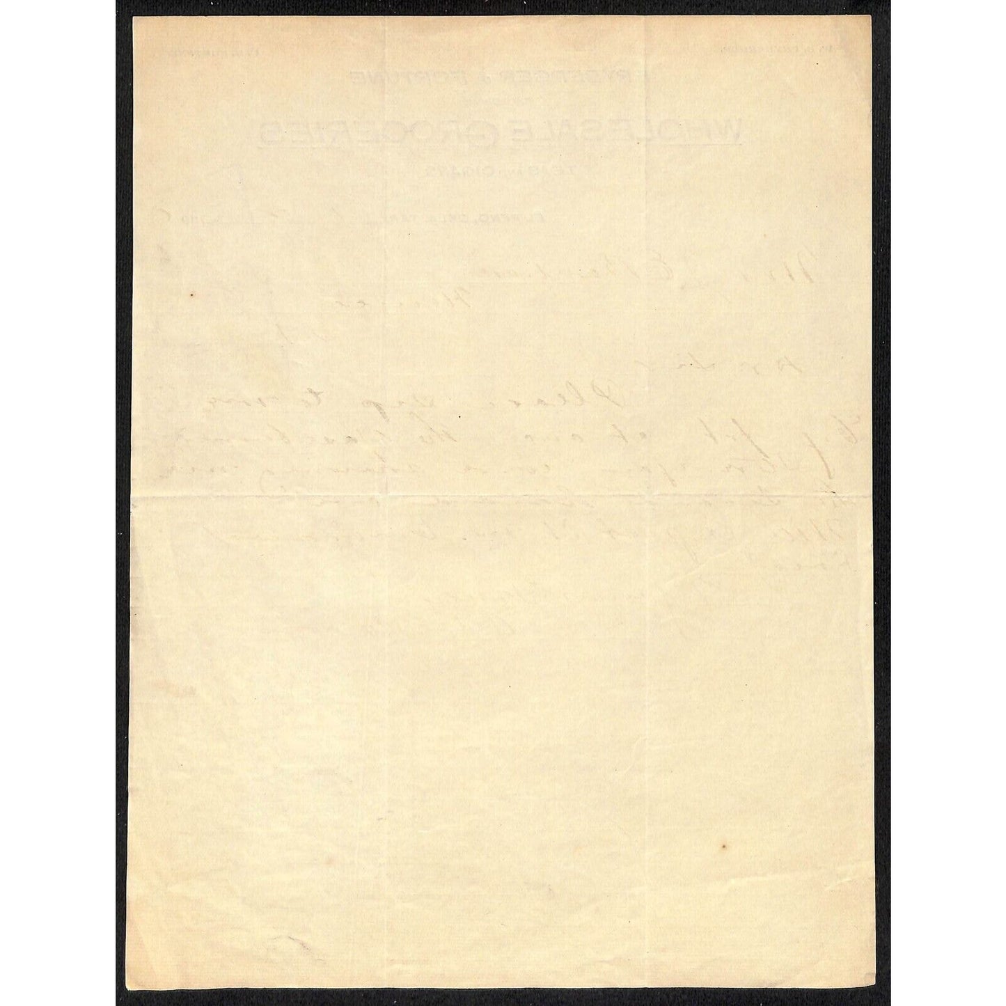 1896 Fryberger & Fortune Grocers Teas El Reno, OK Indian Territory Letterhead