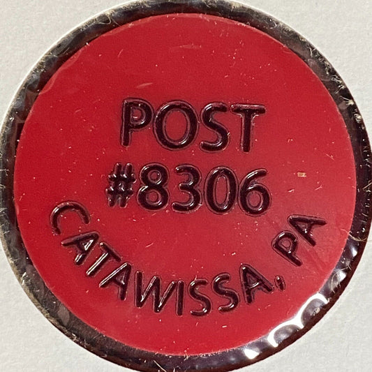 Catawissa, PA V.F.W. Post 8306 Plastic Drink Token G/F Bottle