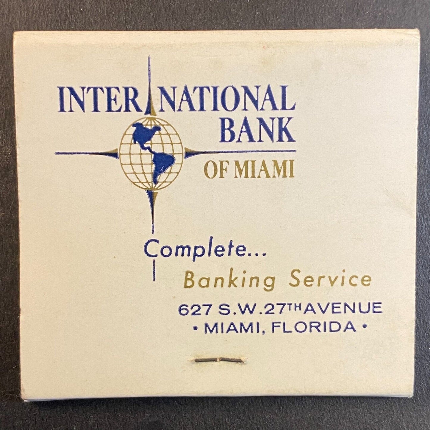 International Bank of Miami Full Matchbook c1960's-73 VGC Scarce