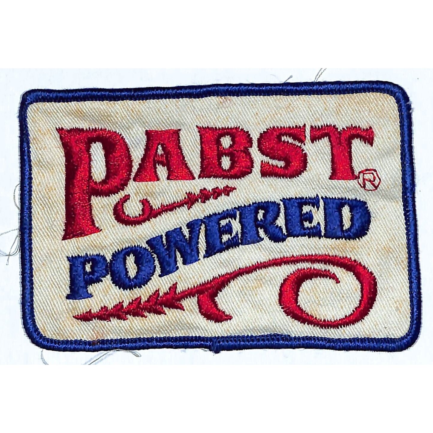 Pabst Powered Beer Patch Vintage Embroidered 2.75" x 4.25" c1970's
