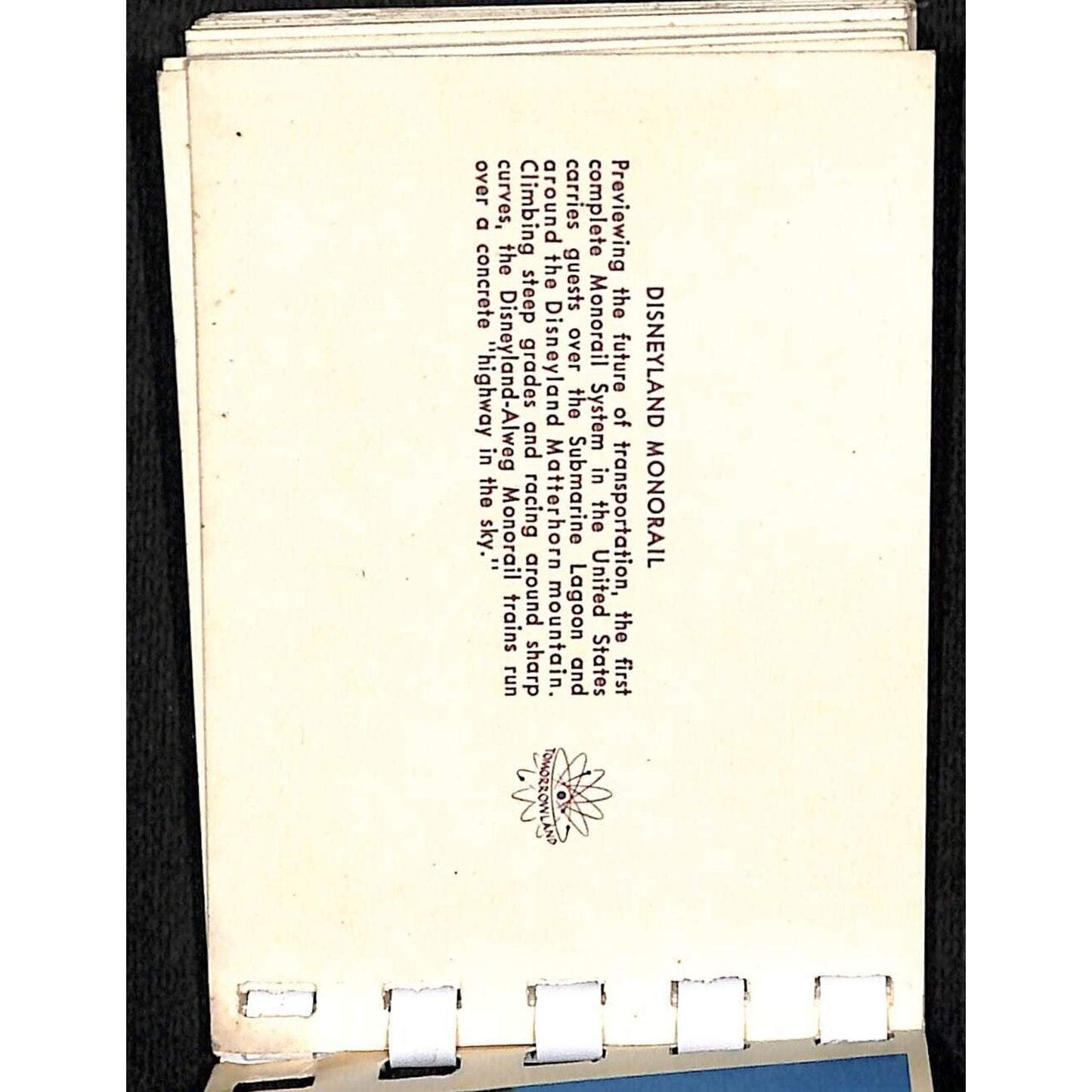 Disneyland Hi-Lites c1960's 12 Image Spiral Bound Card Stock Souvenir Booklet