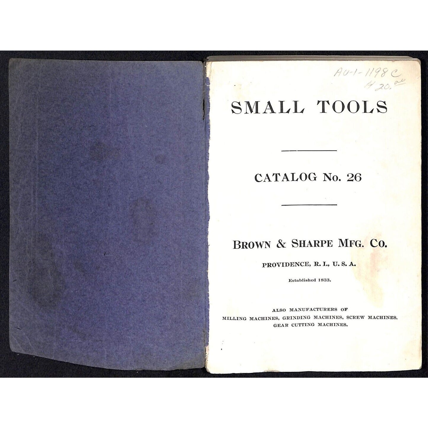 Brown & Sharpe Catalog No. 26 Small Tools 399pp w/ Prices c1915 Scarce