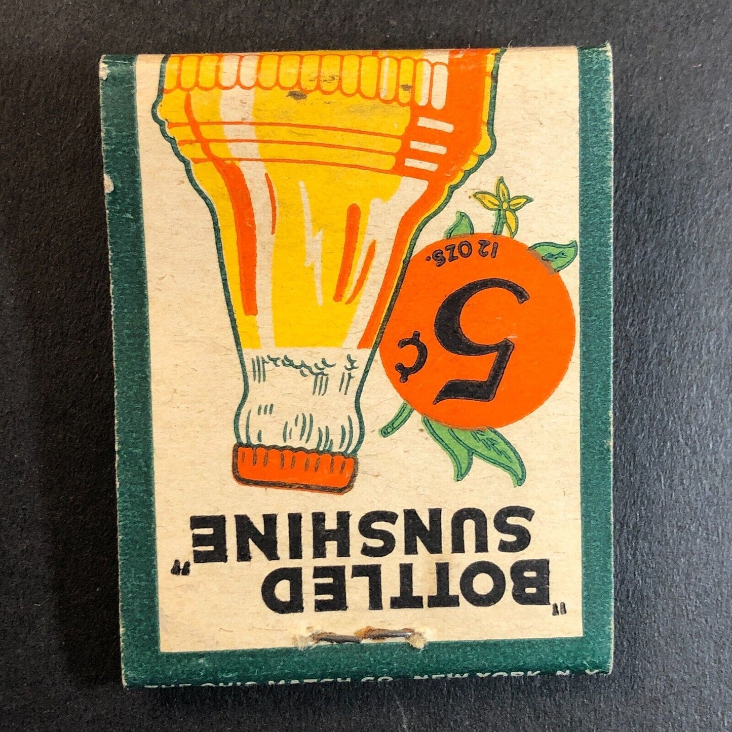 Sun Spot Beverage "Bottled Sunshine" Full 20-Stk Matchbook c1938-40's VeryScarce