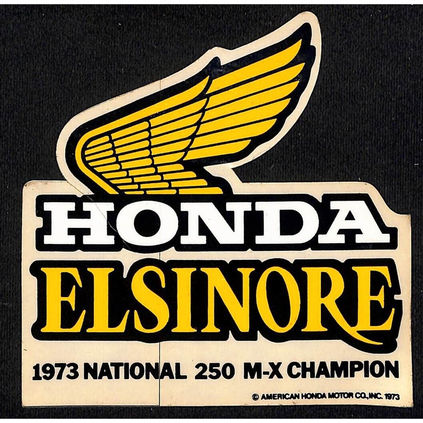 Honda Elsinore 1973 National 250 M-X Champion Motorcycle Original Sticker (#2)