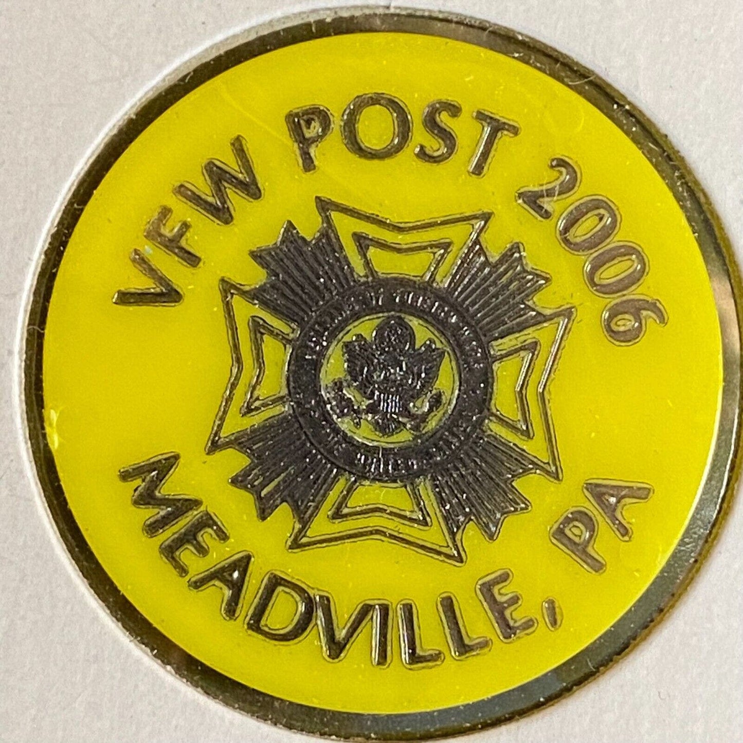 Meadville, PA VFW Post 2006 c1980's Plastic Token "75c Drink"