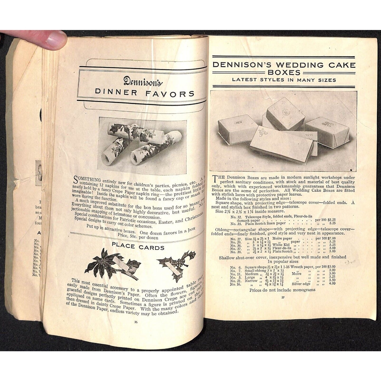 Dennison Manufacturing Crepe and Tissue Paper 1909 Catalog w/ Prices 95pp Scarce