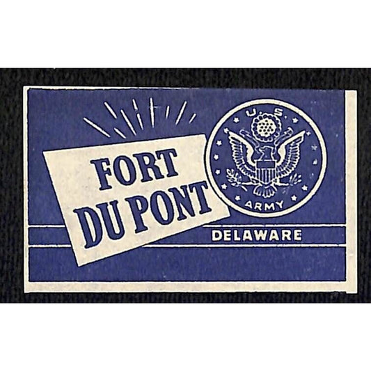 Fort Du Pont Delaware WWII Matchbox Label Cut* VGC U.S. Seal