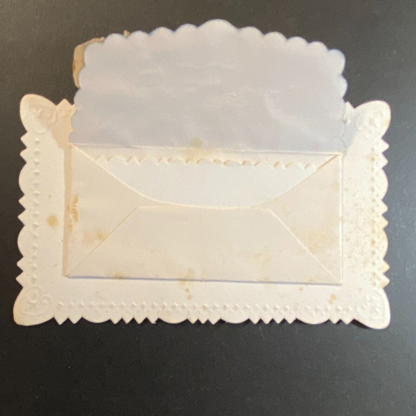 "Moaud E. Richard" Victorian Die Cut Envelope Name Card Greeting "With Love's.."