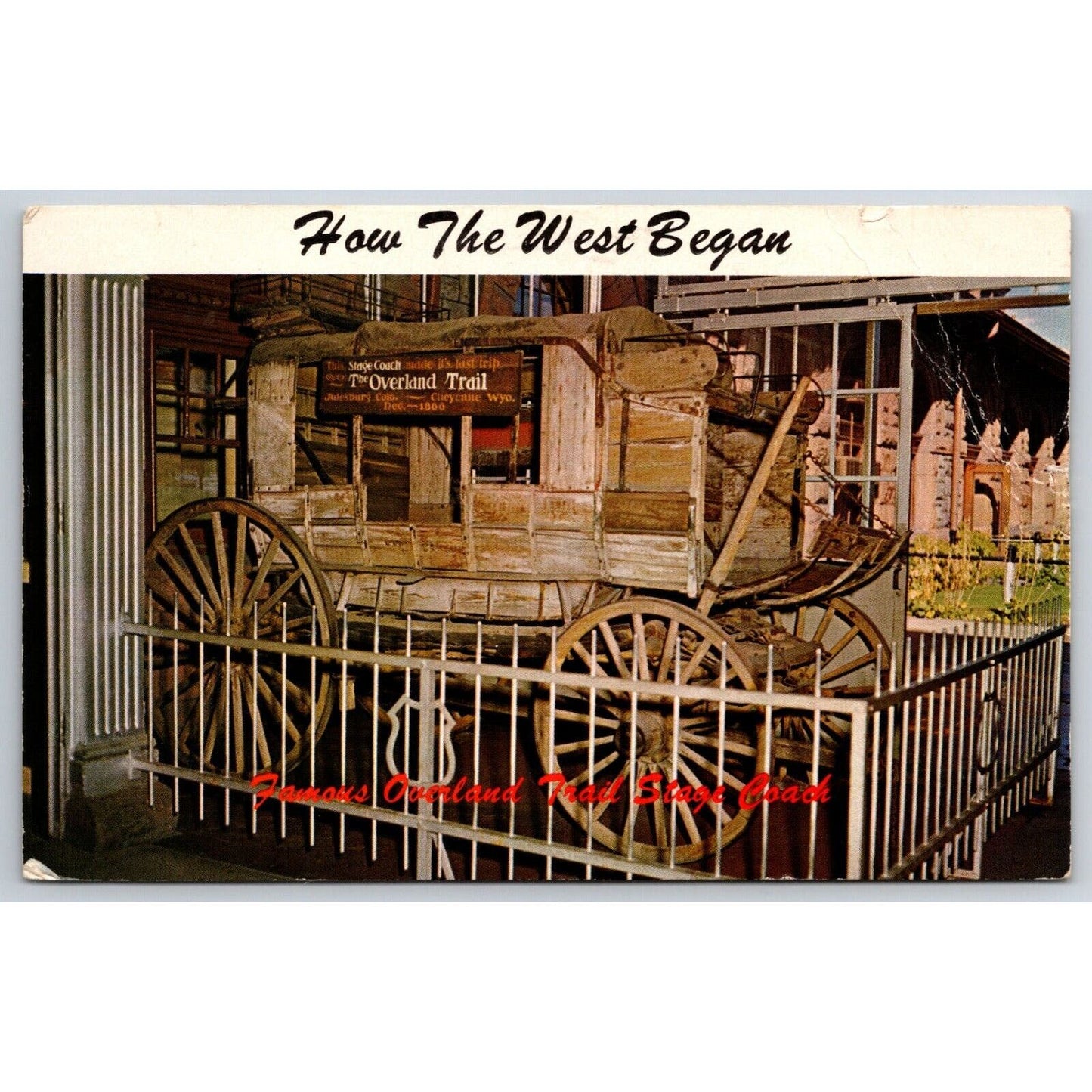 How the West Began "The 1866 Model" Stage Coach Postcard PM c1965-75
