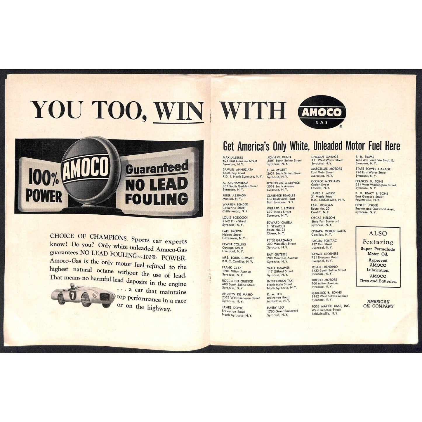 New York State Fair Auto Racing Program Stock Car Sept. 1956 24pp Scarce
