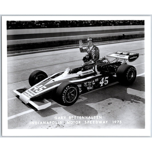Gary Bettenhausen 1975 Indianapolis Motor Speedway 8" x 10" Photo IMS Stamp VGC