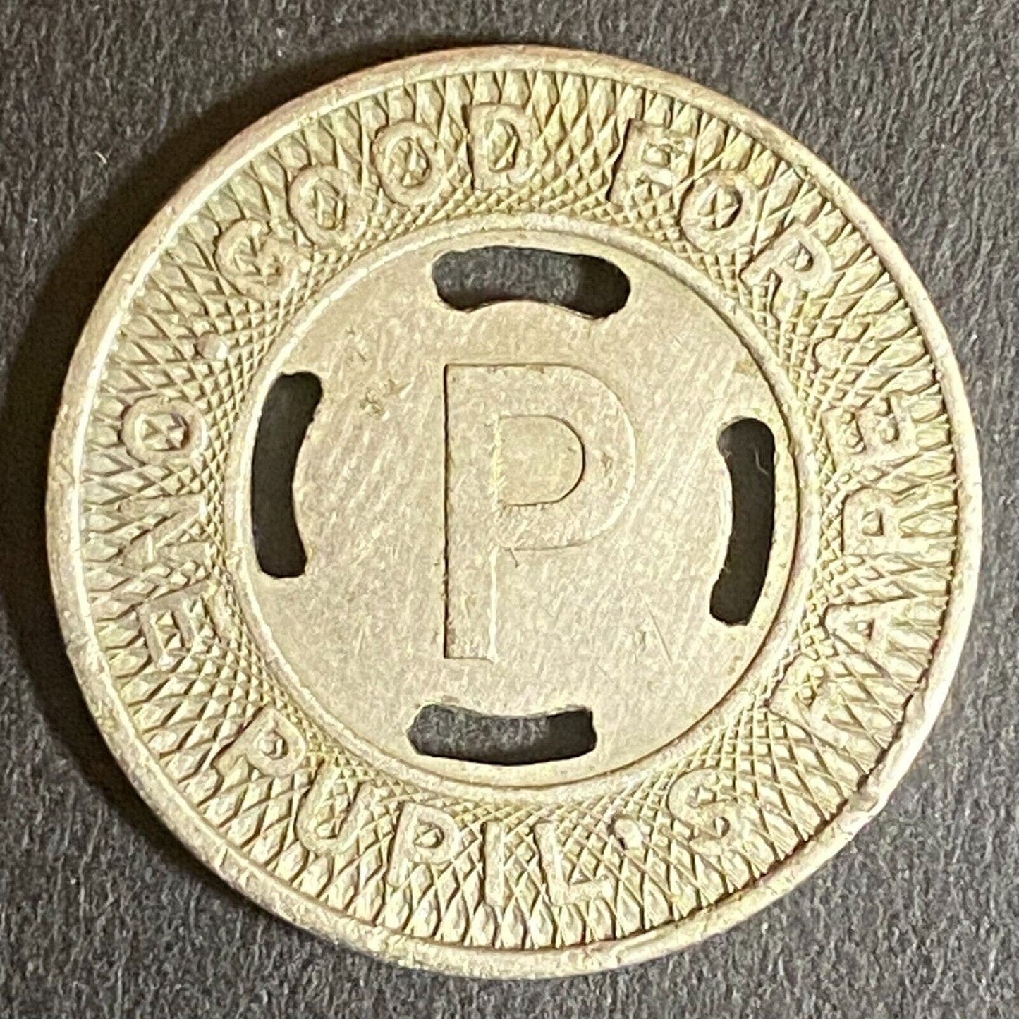 Fitchburg & Leominster Street Railway WM One Pupil's Fare Token c1963 22mm