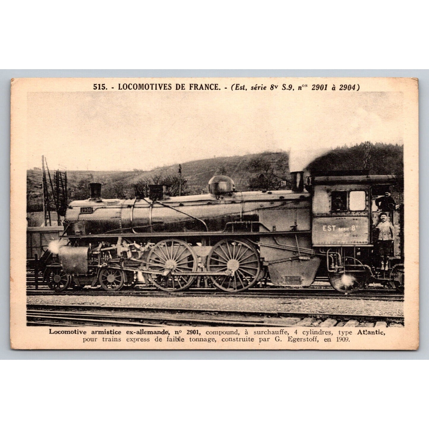 French Railroad RPPC* Postcard Locomotive Atlantic 2901 c1900 A. Gauthier