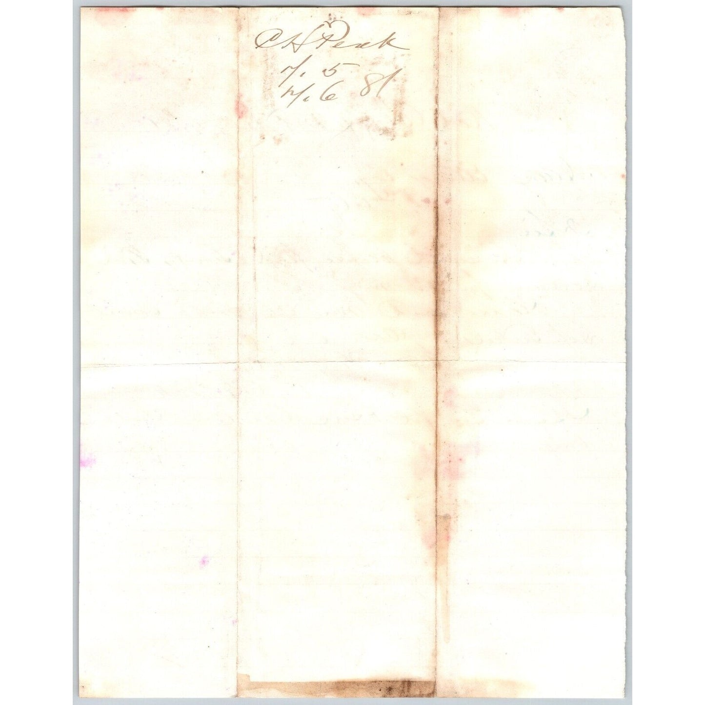 July 5 1881 C.H. Peck Red Bluff, MT ALS to Henry Elling* Virginia City, MT