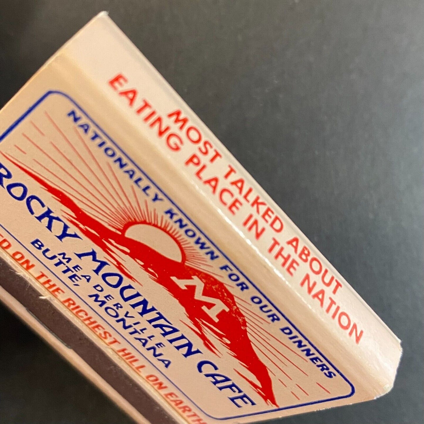 Rocky Mountain Cafe Butte, MT Full Matchbook c1960 w/ Map Scarce