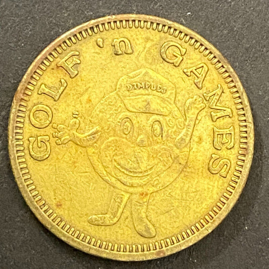 Golf 'n Games No Cash Value Arcade Token Dimples Golf Ball Mascot 22mm (#1)