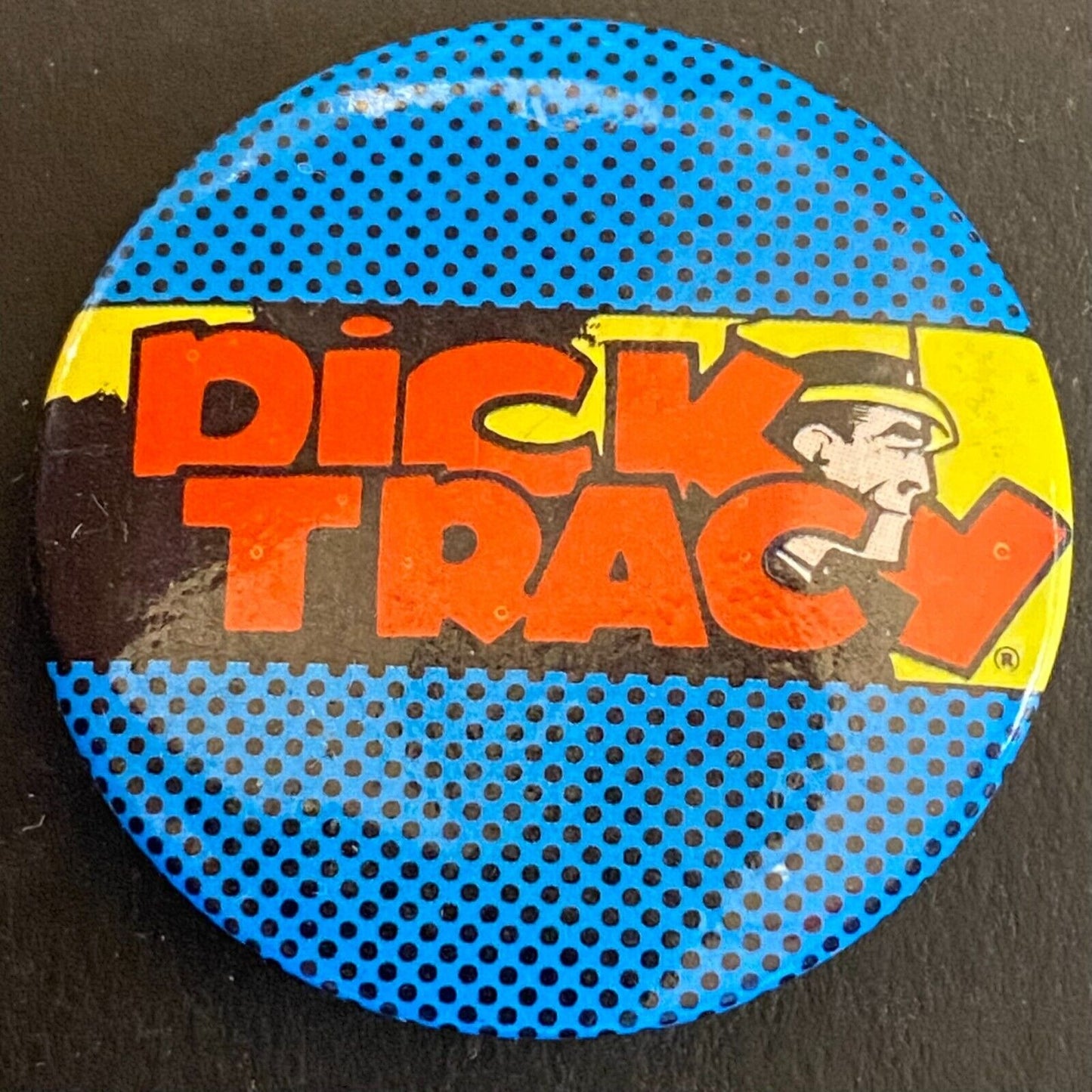 Dick Tracy Vintage Steel Pinback c1984 1 1/8" VGC