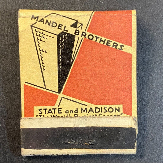 Mandel Brothers Chicago Grill & Tea Rooms c1946 Near Full (-2) Matchbook Scarce