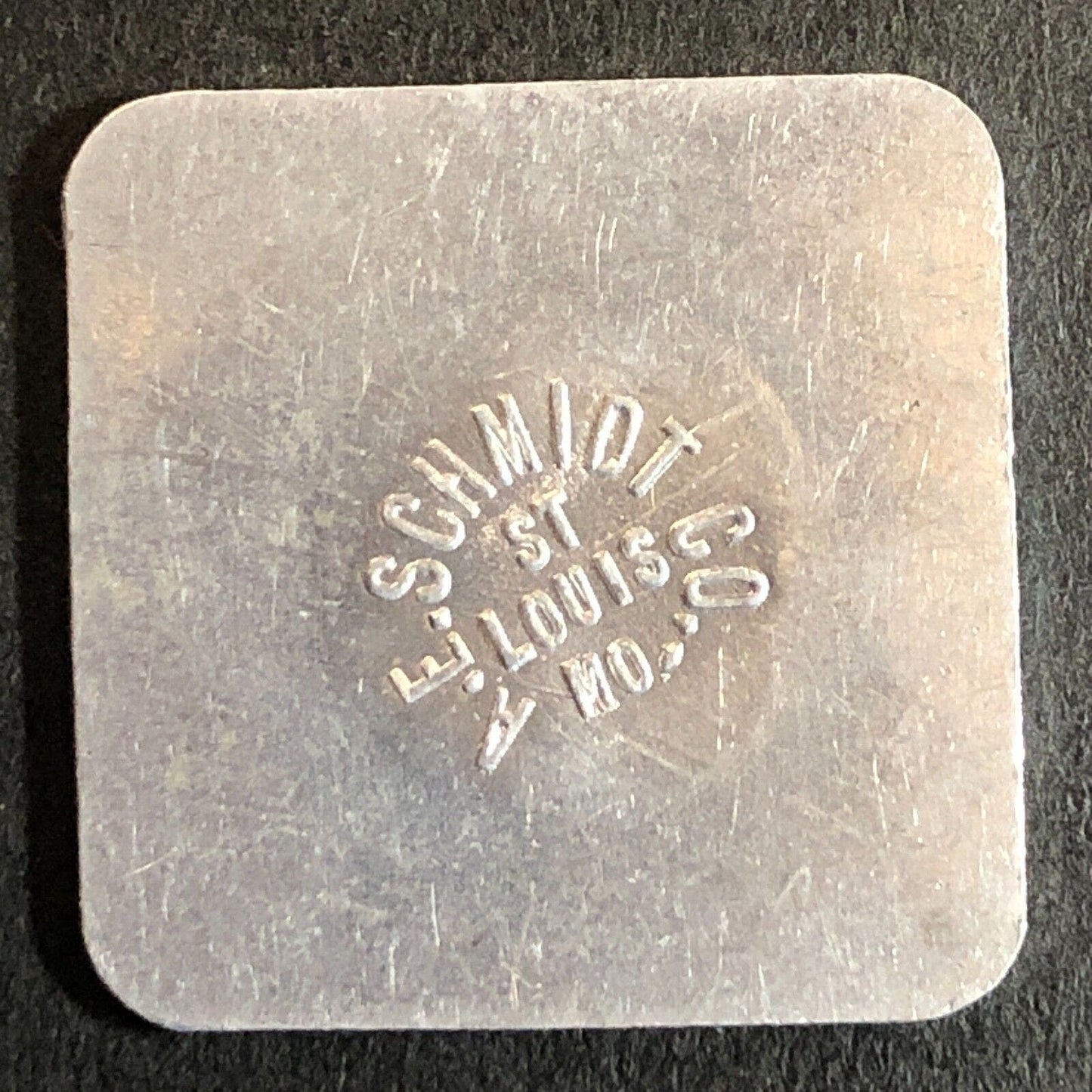 Herman's RFC. Litchfield, IL / A.E. Schmidt Alum G/F 5c Trade Token 24mm Scarce