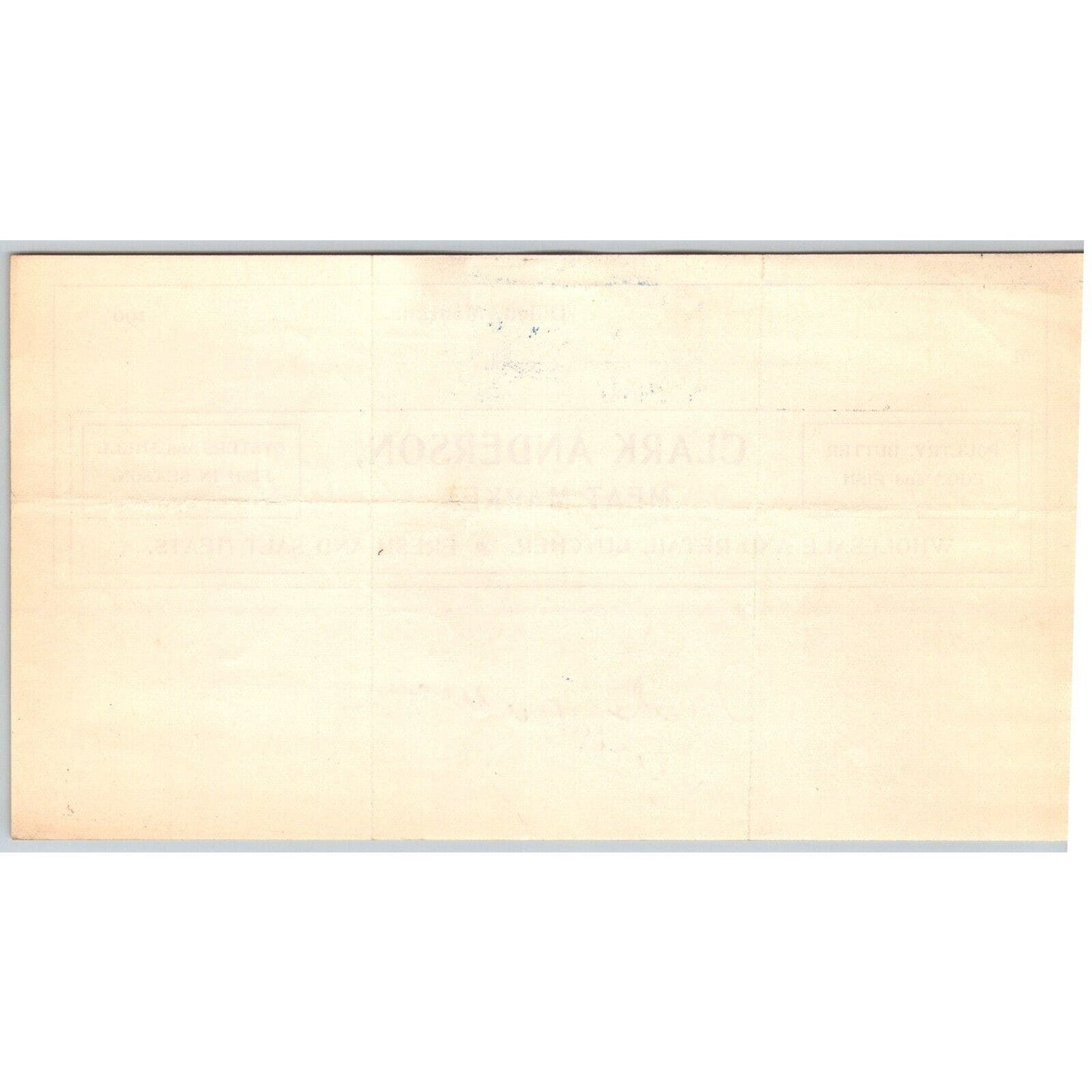 Dillon, MT Clark Anderson Meat Market Butcher Oysters Fish Aug. 1905 Billhead