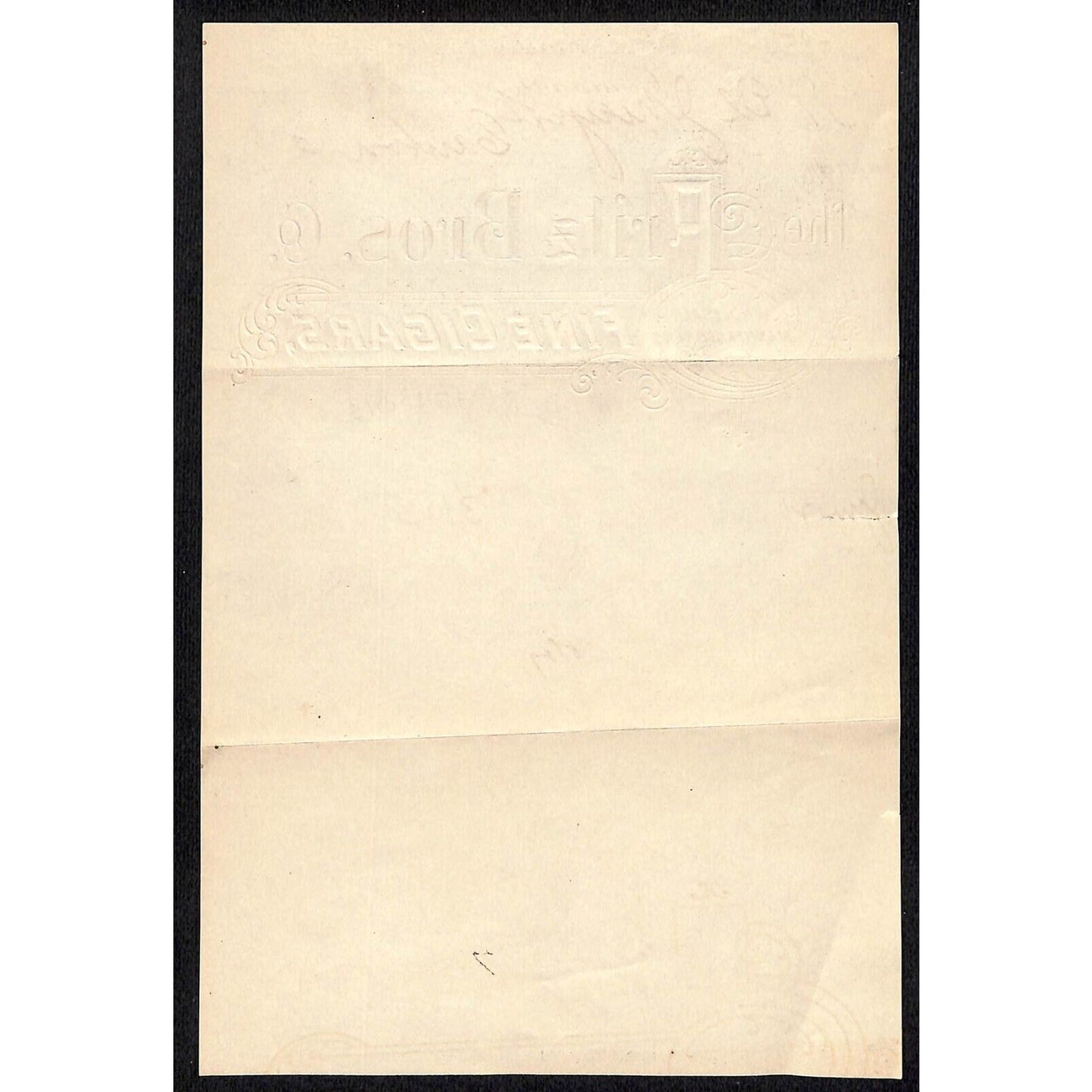 Fritz Bros. Fine Cigars Race & Canal Cincinnati 1906 Statement / Billhead VGC