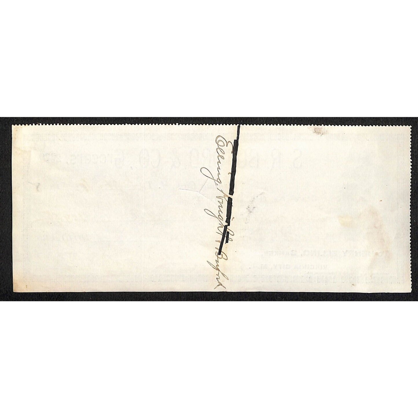 1888 Henry Elling Virginia City Montana Territory S.R. Buford Grocers Check #265