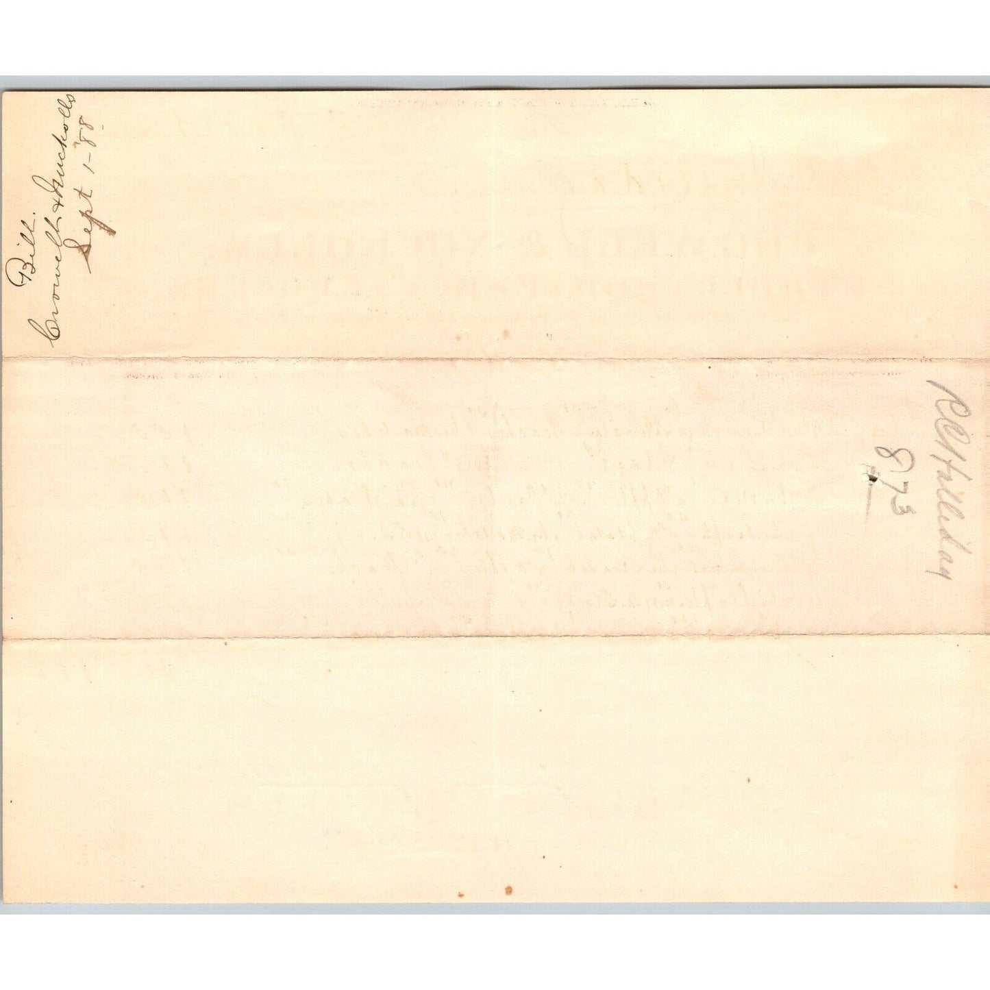 Dillon MT Crowell & Nuckolls Fancy Staple Grocers 1888 Billhead R.C. Halliday*