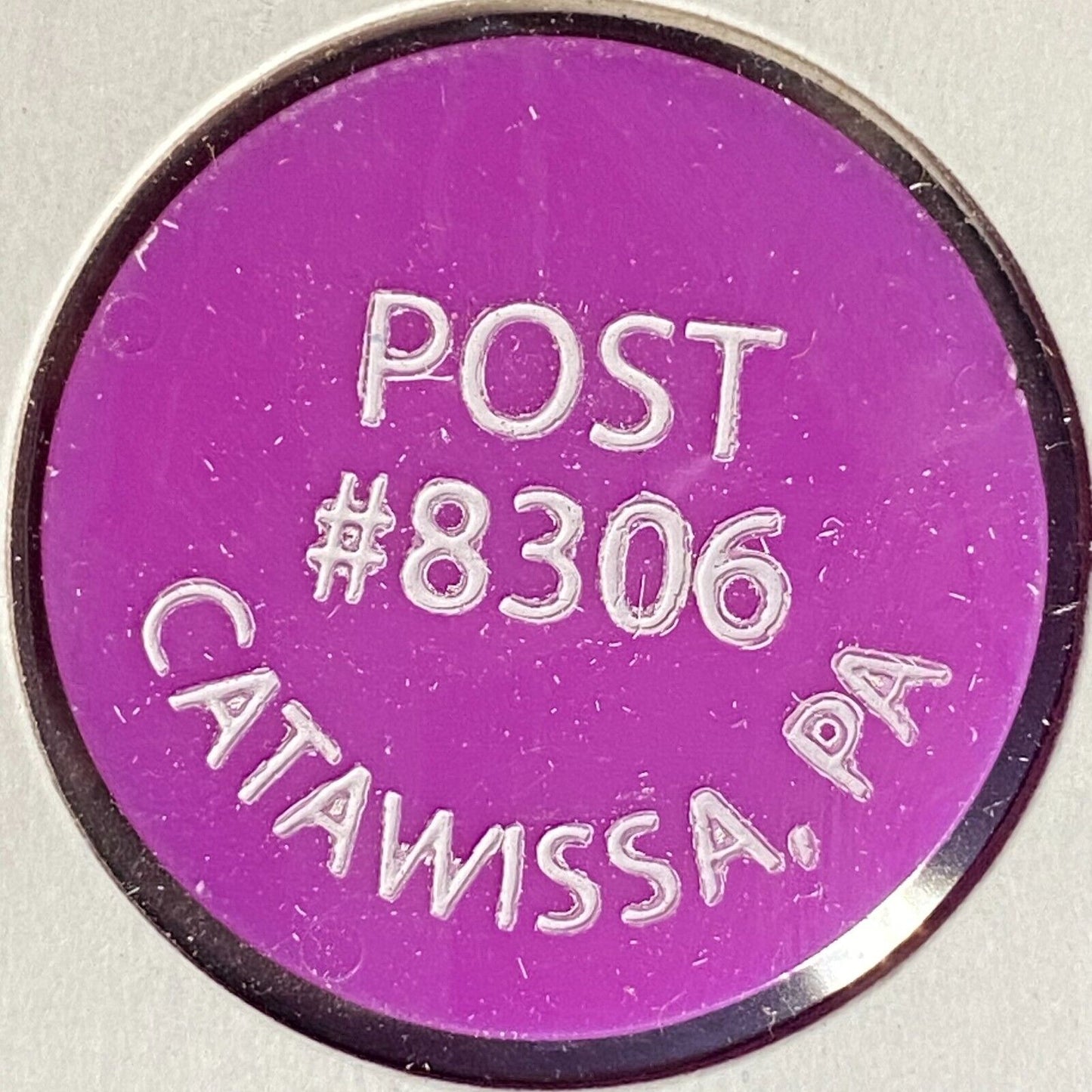 Catawissa, PA V.F.W. Post 8306 Plastic Drink Token G/F $2.75