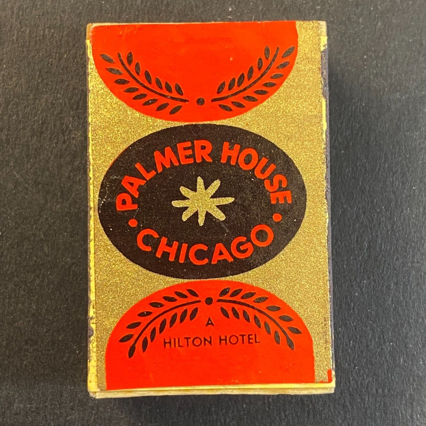 Hilton Hotel Palmer House Chicago Italian Paper Label Matchbox c1950-60's Scarce