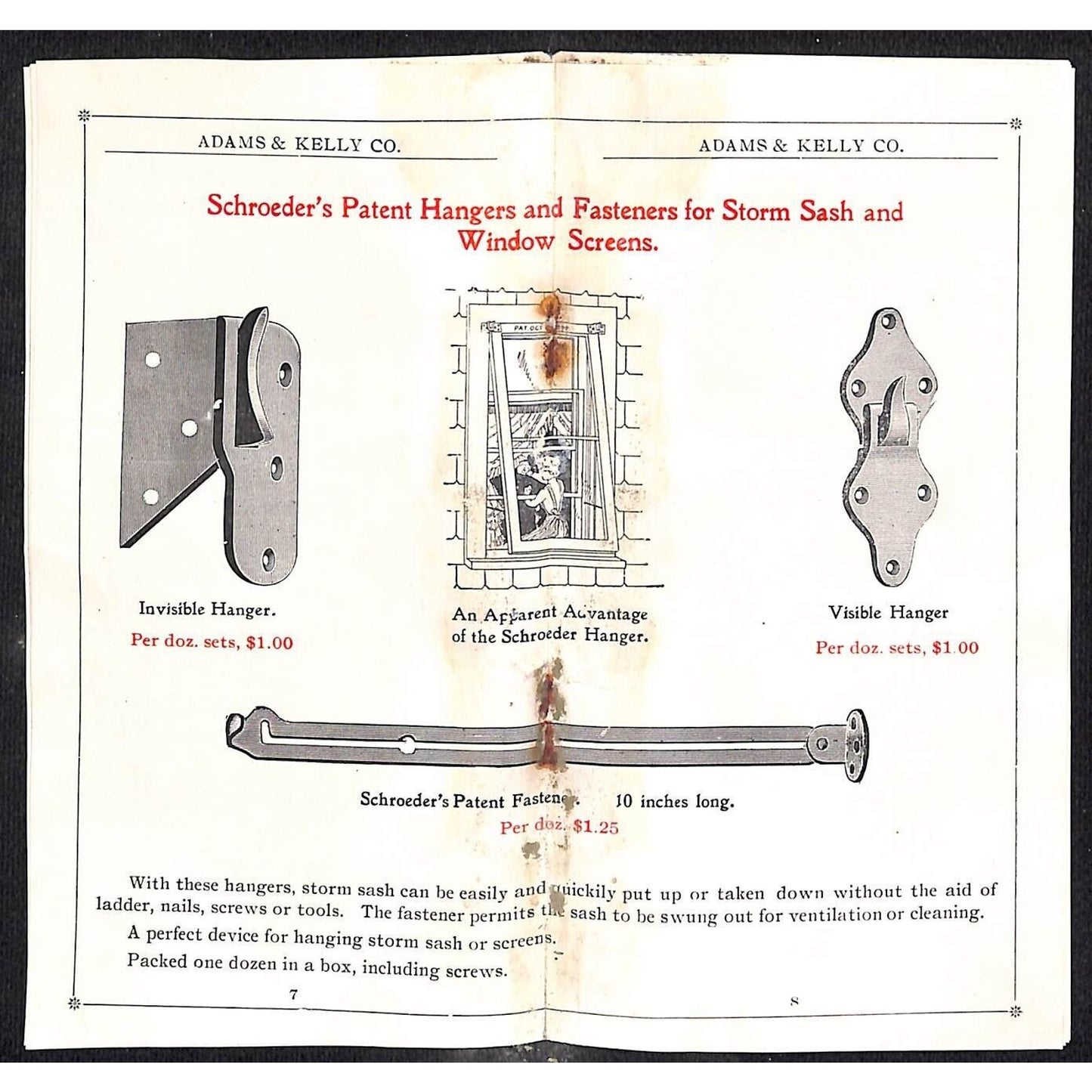 Adams & Kelly Co. Omaha, NE 1907 Small Window Sash Catalog 6pp Prices Scarce