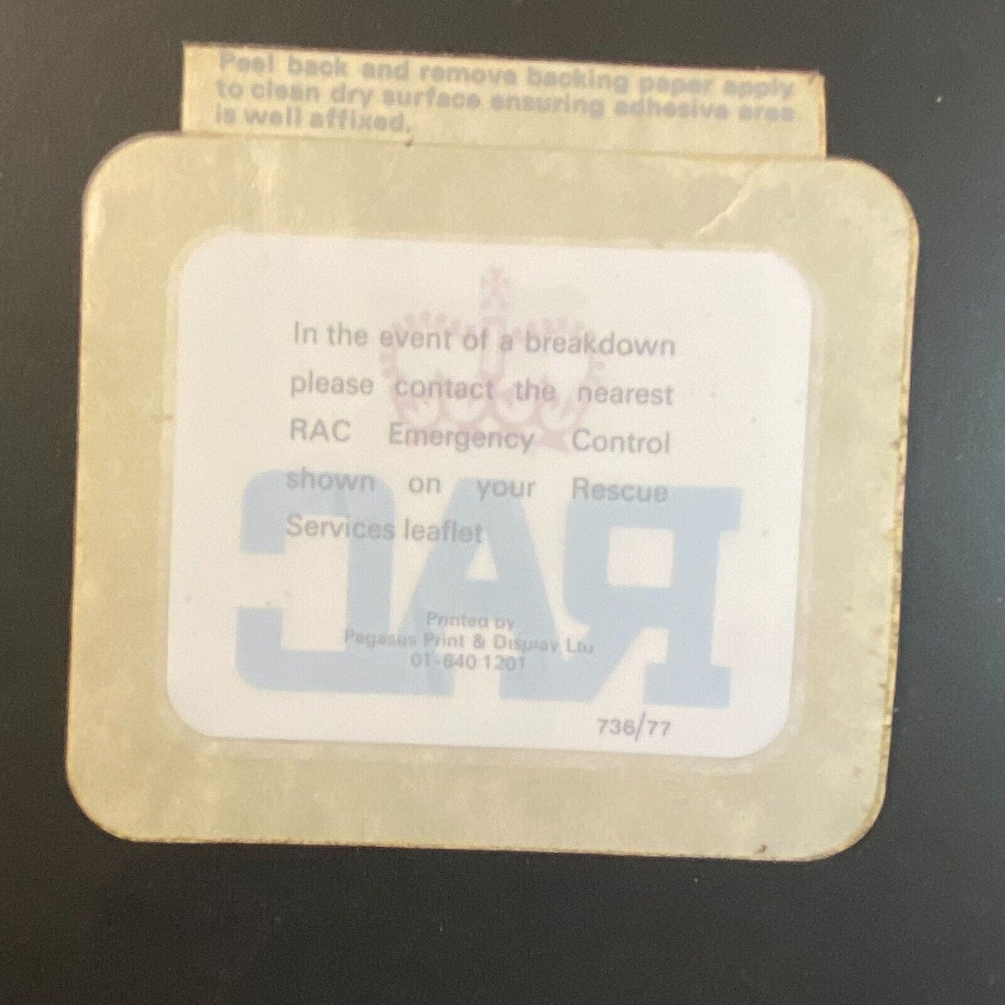 RAC Regional Advisory Council Emergency Control Sticker - 2 1/2" x 3 1/4"