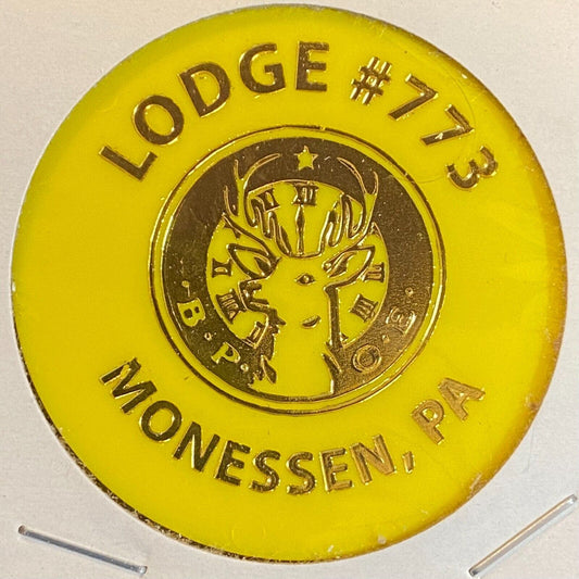Monessen, PA BPOE Lodge 773 c1980's Plastic Token Drinks "G/F One Small Draft"