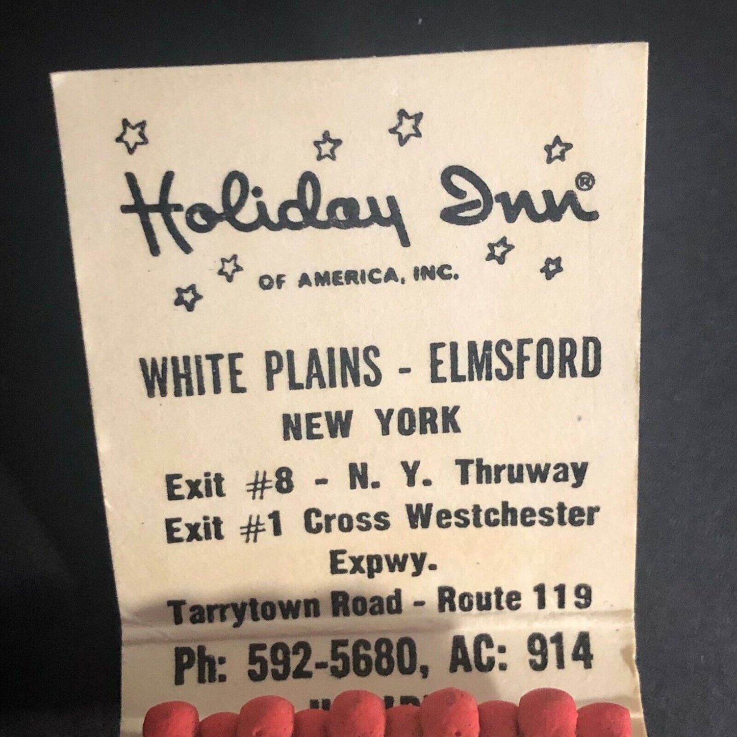 White Plains NY Holiday Inn Holidex Computer c1965-73 Full Matchbook