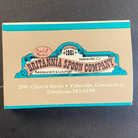 Britannia Spoon Company Restaurant (1981-95) Yalesville, CT Vintage Matchbox VGC