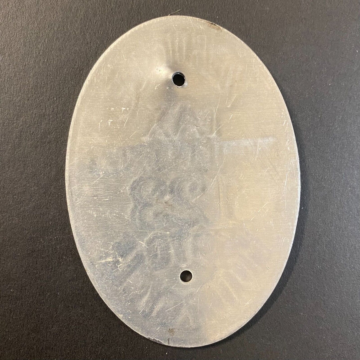 1970 Highland Park Motorcycle Vehicle Tax License Tag Medallion #123 Alum 3 1/4"