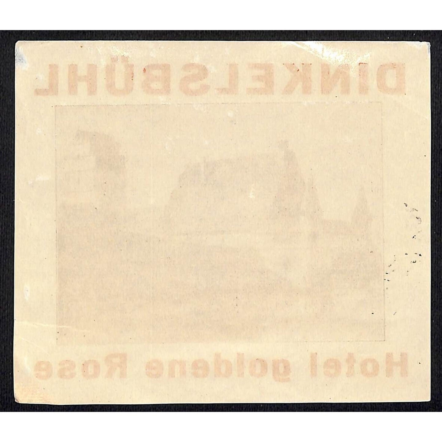 Hotel Goldene Rose Dinkelsbuhl Luggage Label Original 1930's-40's ? Scarce