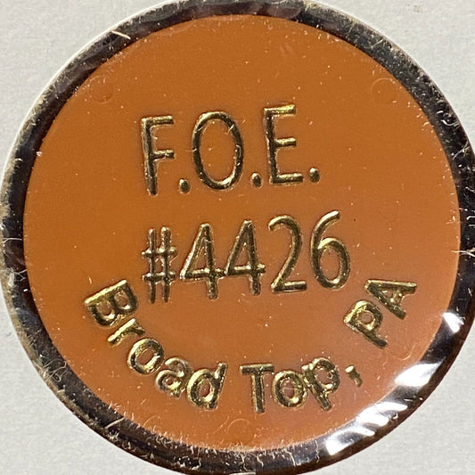 Broad Top, PA F.O.E. Aerie 4426 Plastic Drink Token G/F One Can of Soda