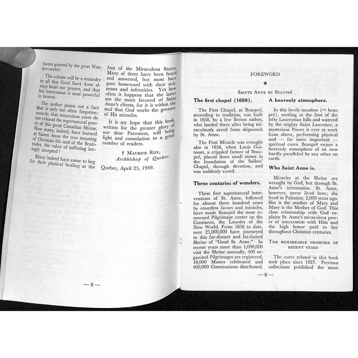 Eugene Lefebvre Sainte Anne de Beaupre "Land of Miracles" Booklet 96+pp c1951