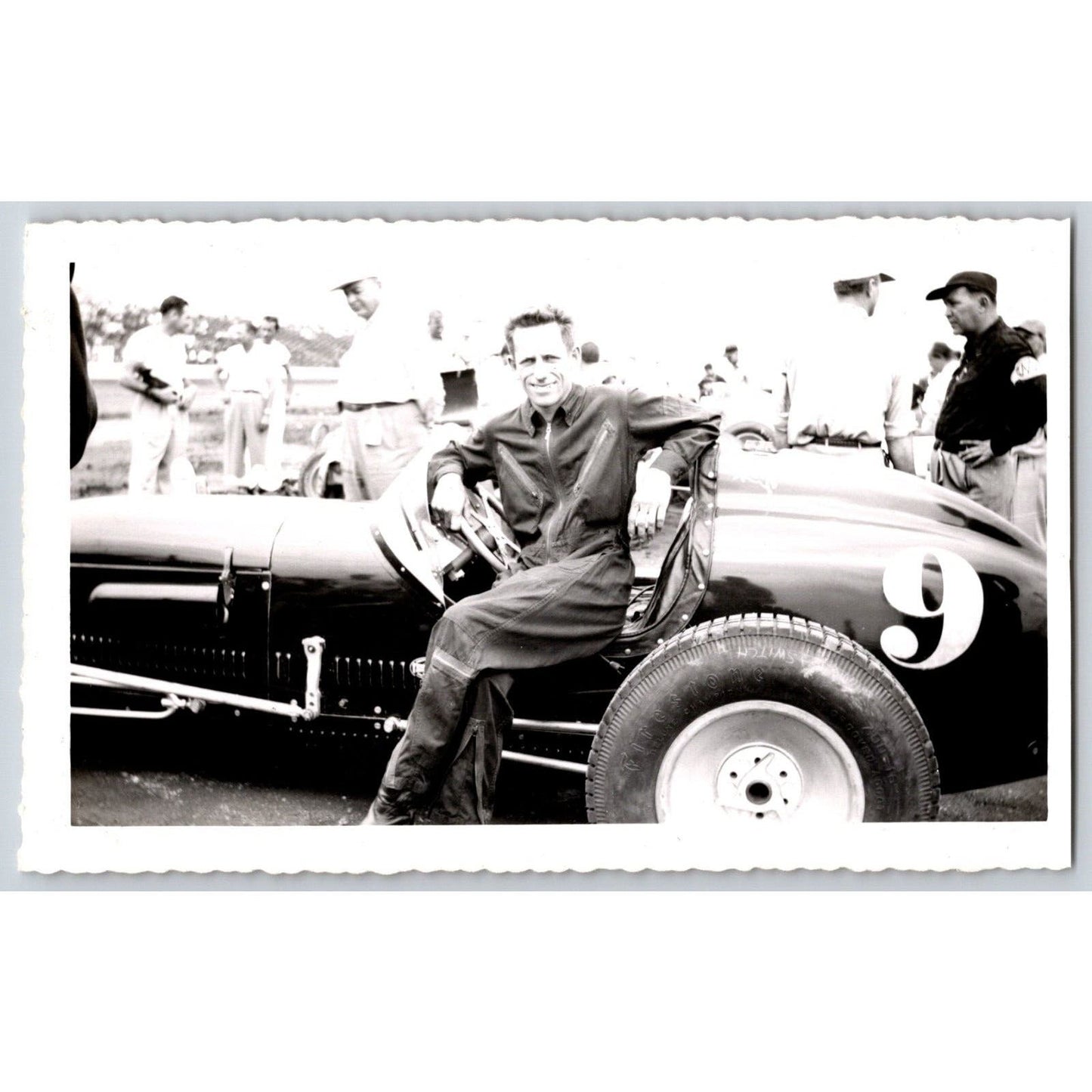 McGrath Auto Racing Car #9 Milwaukee 200 August 1951 Candid 3.5" x 5.5" Photo
