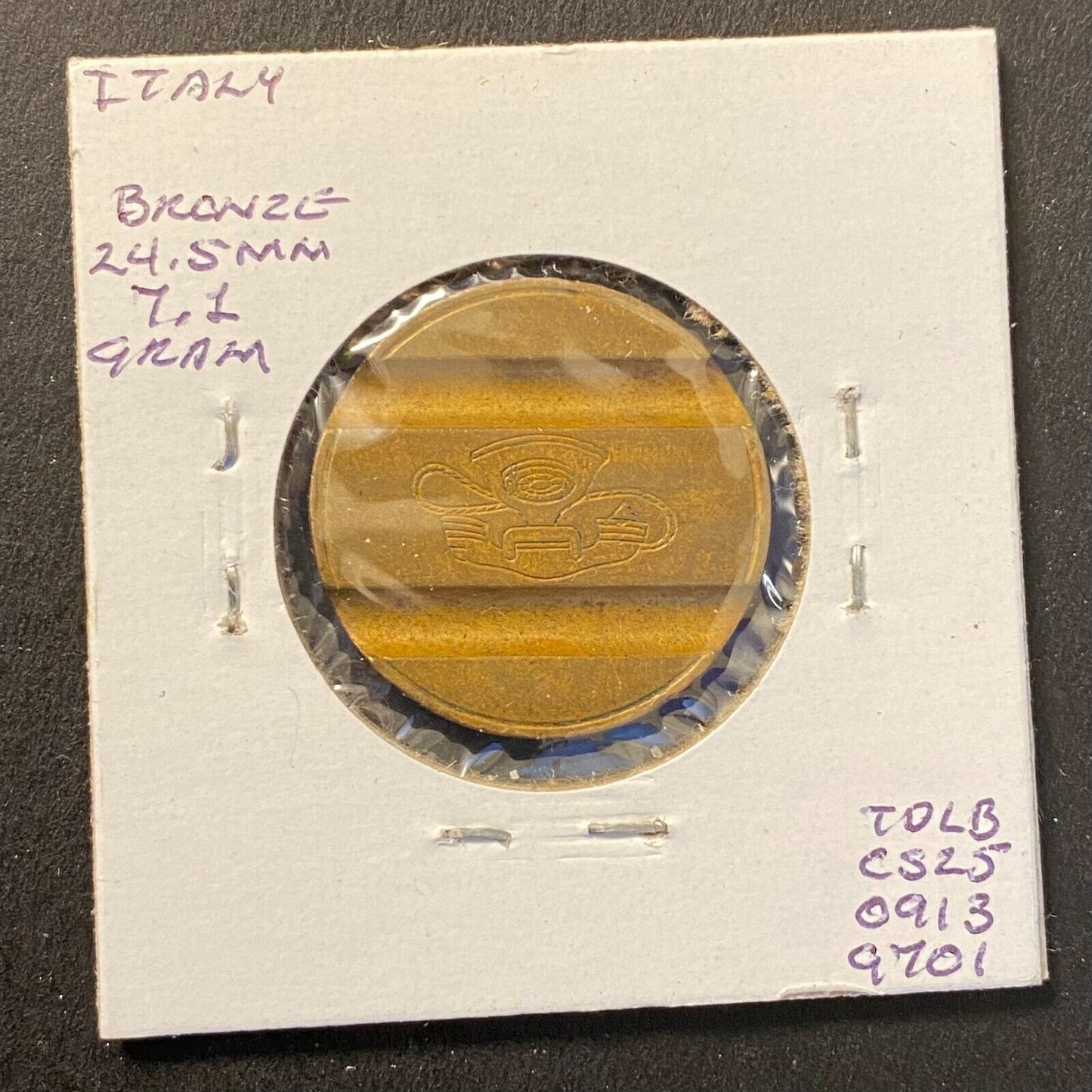 Gettone Telefonico Public Telephone Token 1970 Italy Bronze 24.5mm 7.2g #7009 VG